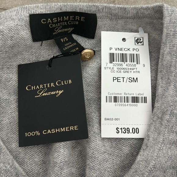 Charter Club Cashmere Sweater - Picture 6 of 6